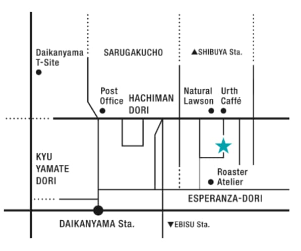 HealthyTOKYO CBD Shop Cafe Daikanayama map white