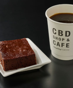 Chocolate Cannabis CBD Brownie “100” with coffee