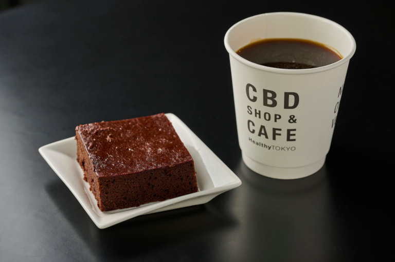 Chocolate Cannabis CBD Brownie “100” with coffee