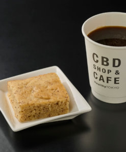 Strawberry Cannabis CBD Brownie “100” with coffee