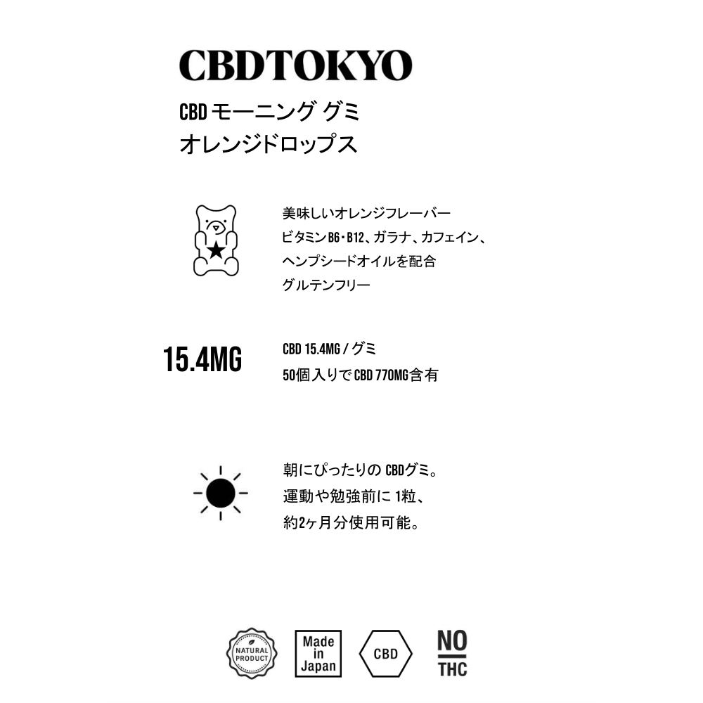 CBDモーニンググミ 15.4mg （朝用）｜日本製